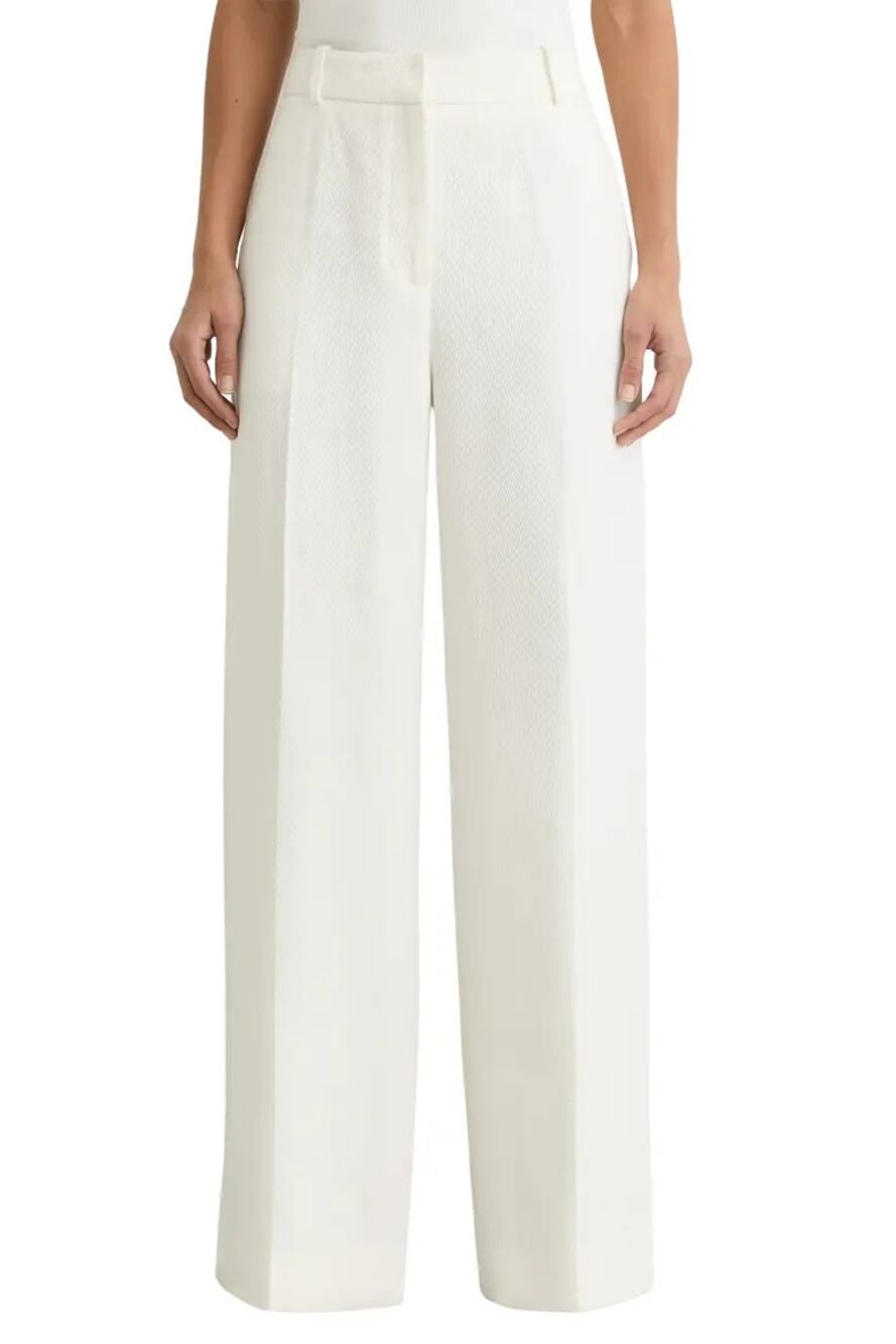 NWT Reiss Alyx Linen Blend Wide Leg Trousers White Size 2